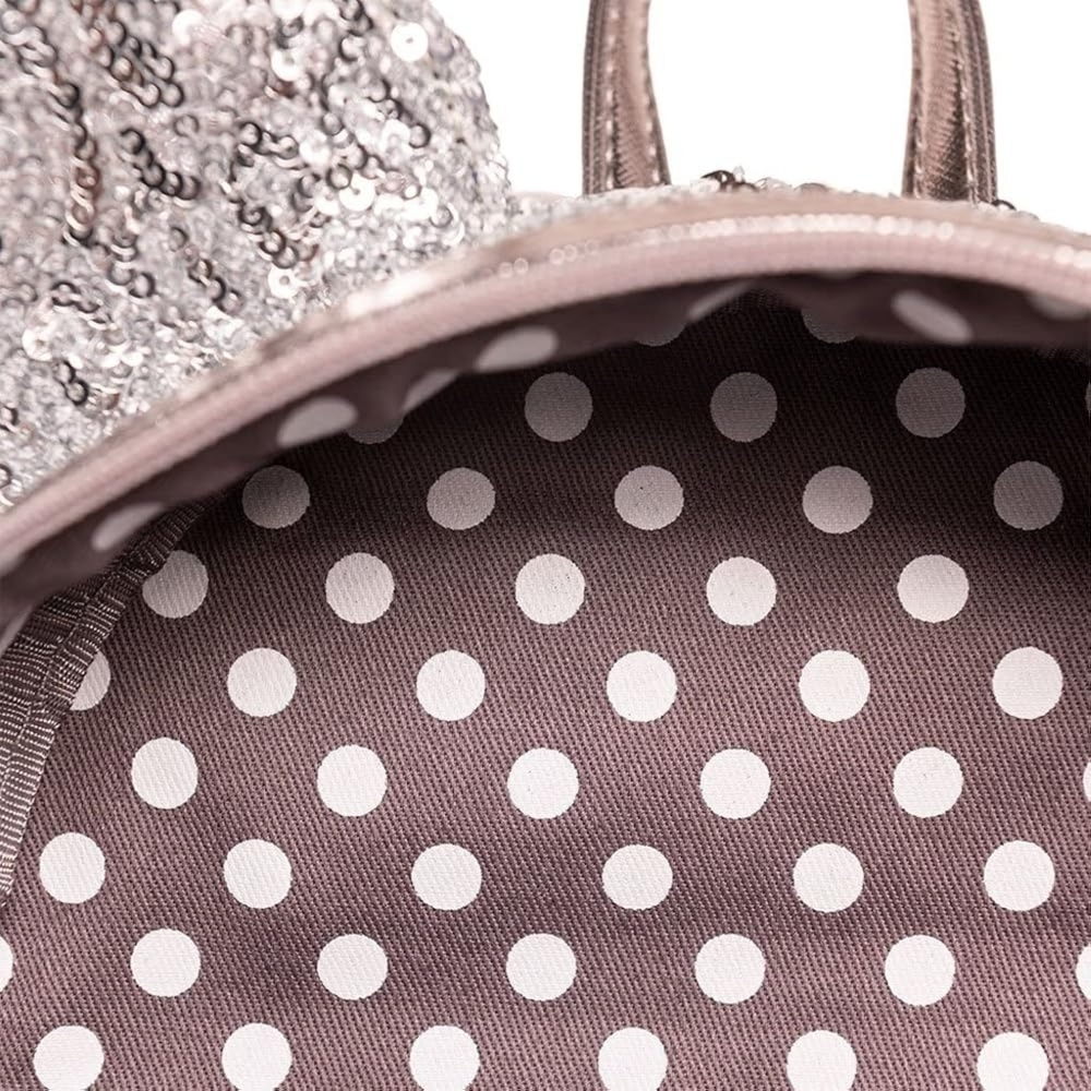 Loungefly Disney Silver Sequin Minnie Backpack NWT - Picture 7 of 7